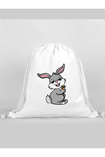 Özcan Tasarım Rabbit Printed Backpack - Drawstring Sports Bag