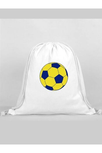 Özcan Tasarım Yellow Navy Blue Printed Backpack - Drawstring Sports Bag