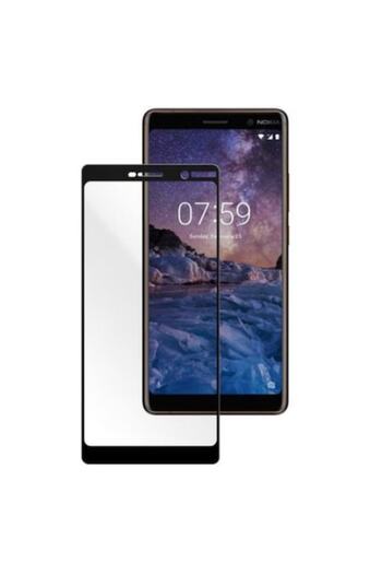 OEM Protective Screen Compatible with Nokia 7 Plus, Tempered Glass 9H, Black-Transparent