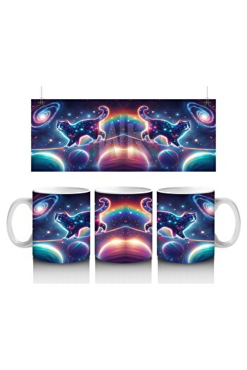 Luluyen Cosmic Galaxy Cats Mug Cup That Makes Children Love Milk