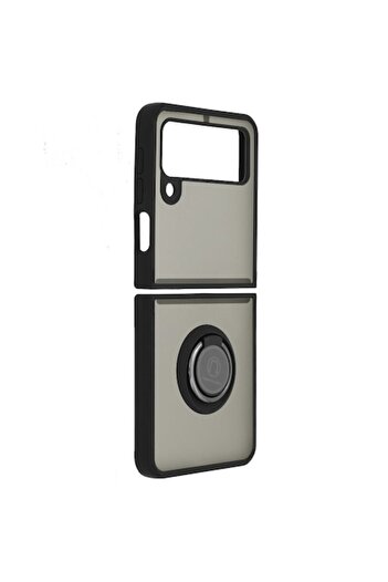 SOHO Husa cu inel magnetic tip stand pentru Samsung Galaxy Z Flip3 5G, bumper, Negru