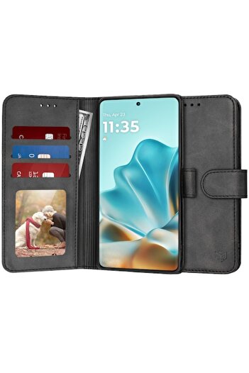 GERICOM Husa pentru Motorola Edge 60/Edge 60 Fusion, U76, Piele ecologica, Black