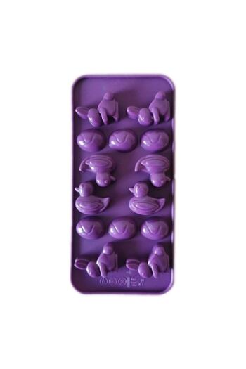Generic Silicone Easter Chocolate Mould – Duck & Bunny Shapes, Purple