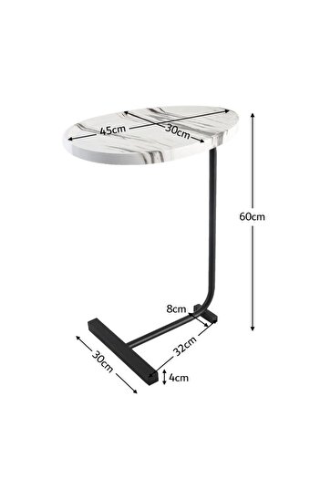 Family Ship Side Service Table with Base - White Marble