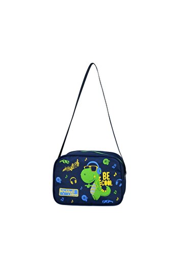 Magu Boy's Blue Green Music Themed Dinosaur School Bag and Lunch Bag Set - Waddell Boys