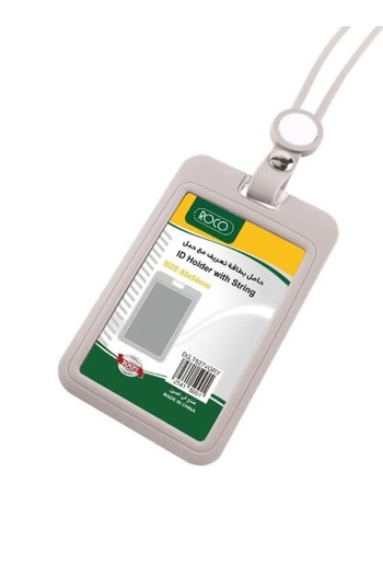 Roco Lanyard ID Holder with Silicone String Grey