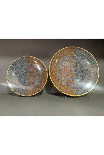 RiverWorld River World 12 Piece 6 Person Porcelain Cake and Serving Plate Set Hny Series