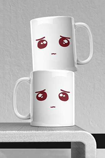 markcat Funny Sad Face Porcelain Printed Mug - a Quality