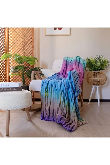 Püskül Tekstil Luxury Muslin Throw Blanket Wide 135X170Cm-100% Cotton Soft Quality Muslin Sofa Cover & Shawl