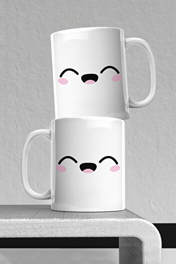 markcat Funny Smiling Face Porcelain Printed Mug - a Quality