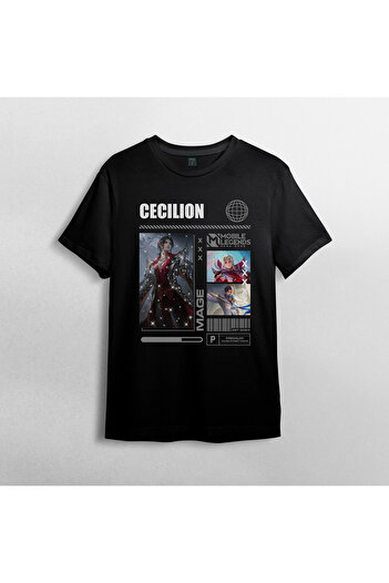 Pixxa Mobile Legends Cecilion Unisex 100% Cotton Crew Neck T-Shirt