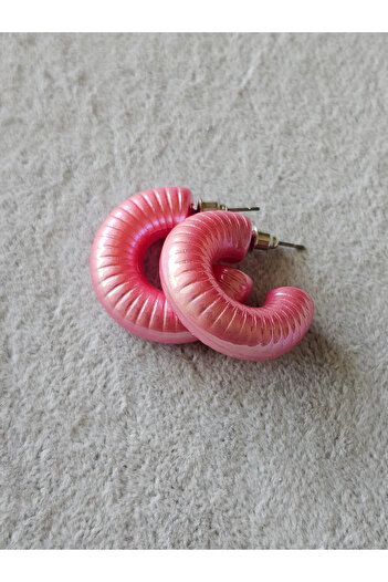 SiestaAccessories Pink Color Acrylic Hoop Earrings