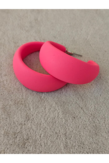 SiestaAccessories Pink Color Acrylic Hoop Earrings