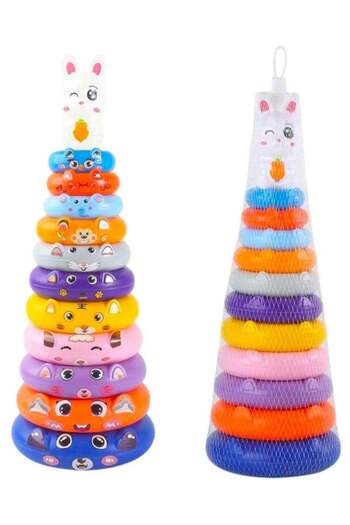 Toybox 12-Piece Rabbit Creative & Educational Stacking Ring Early Education Toy For Kids