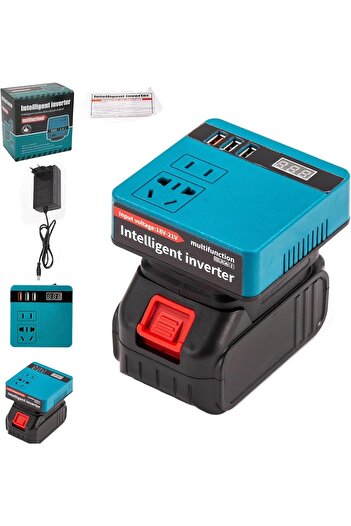 Generic Smart Inverter with Lithium Battery, 21V to 220VAC Portable Multifunctional Inverter