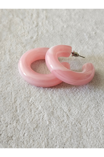 SiestaAccessories Pink Color Acrylic Hoop Earrings