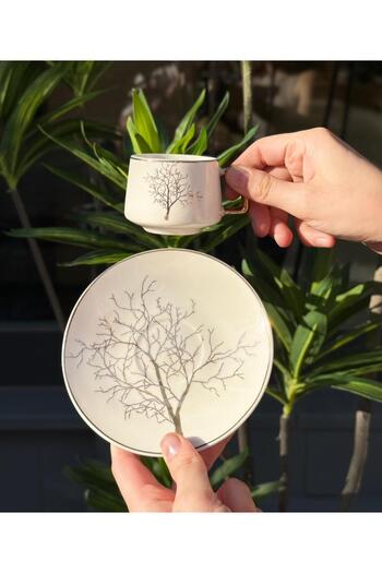 Onedekor Set of 6 Porcelain Coffee Cups Sufi Tree