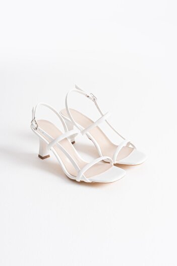 ripuvainen Lumera Women's Patent Leather Evening Dress Heeled Sandals Shoes - White