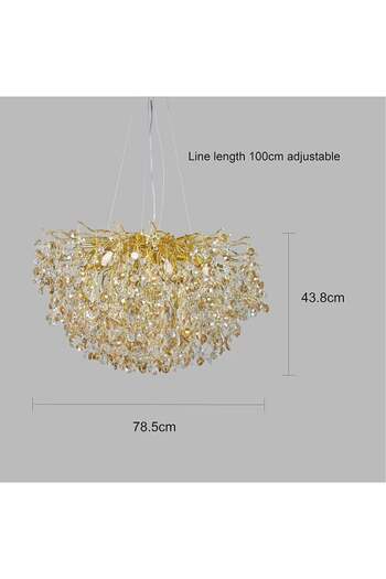 ELECTROPOWER Modern Golden Transparent Chandelier E14*13L, Diameter 80 cm