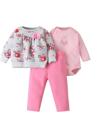MINIMEAccessories MiniMe Three-Piece Clothing Set for Girls | 0–6 Months | Various Colors | Cotton | High Quality