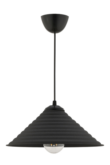 LUMINZO Waves 28 cm Siyah Metal Modern Avize Sarkıt Salon Mutfak Kuaför Cafe Lamba Dekoratif Aydınlatma