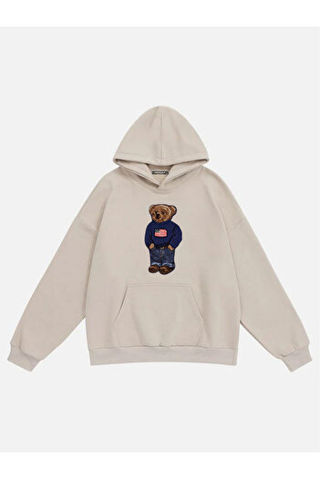 Mad&Calf Unisex Teddy Boy με στάμπα με κουκούλα Fleece Oversize