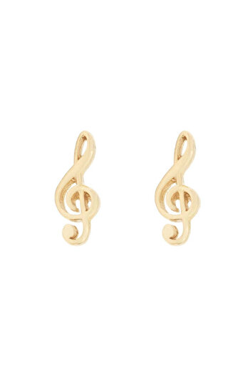 Bijuteria SORELLY 14k Gold Treble Clef Earrings