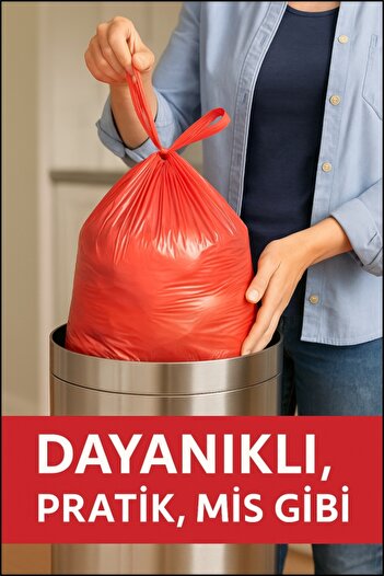 COZLEY 30 Adet Çilek Kokulu Büzgülü Orta Boy Avantaj Paket Çöp Poşetleri Çöp Torbaları 55X60 CM