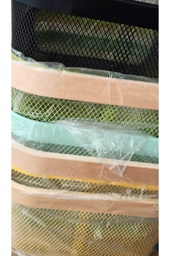 RM Metal Basket Versatile 40X17 Wooden Double Handle Yellow