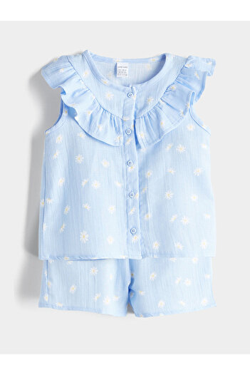 LC Waikiki Quality Parts from Çelebi Store |   Crew Neck Floral Blouse and Shorts 2-Piece Set