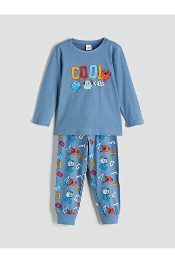 LC Waikiki Set de pijamale pentru băieți cu decolteu rotund, imprimate, NOUA SEZONĂ LCW Kids