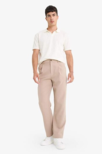 DeFacto Straight Fit Pileli Cepli Düz Paça Kumaş Pantolon F7140AX25AU
