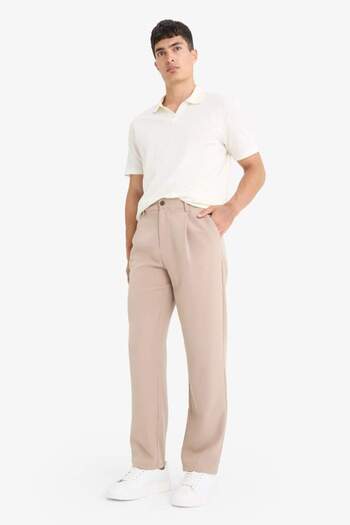 DeFacto Straight Fit Pileli Cepli Düz Paça Kumaş Pantolon F7140AX25AU