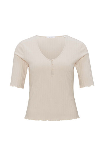 OPUS Rundhals T-Shirt für Damen in unifarben