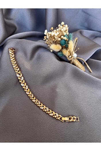 Çelik Rose Gold Örgü Bileklik (Xuping)