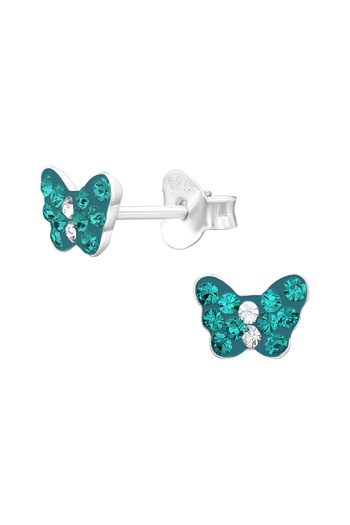 Sophia Collection Children's earrings 925 silver model Blue Butterfly with crystals Sophia Collection