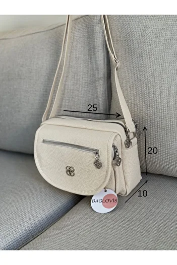 BAGLOVİS Four Pocket Cream Women's Bag En25 Boy20