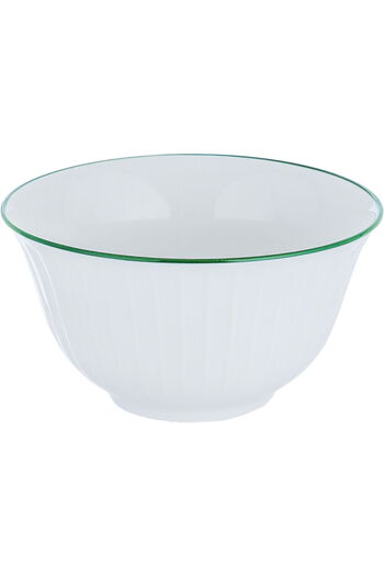 Alsaif Gallery Porcelain Dinner Set with Green Pattern Alsaif Gallery, 24 Pieces - White