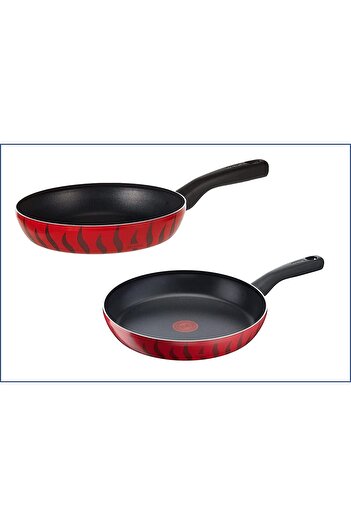 TEFAL Tempo Flame Frypan Set of 2, C3040683P1, 28 Cm + 24 Cm, Aluminium