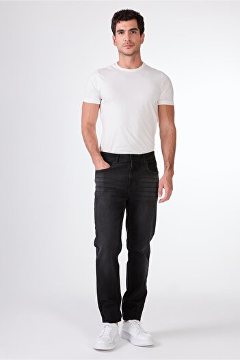 Dufy Dark Gray Regular Fit Men's Denim Trousers