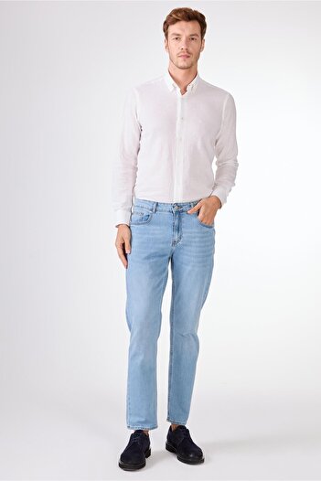 Dufy Light Blue Regular Fit Men's Denim Trousers