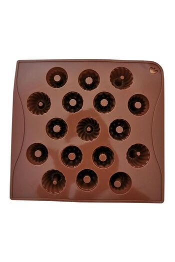 Generic 17 Cavity Silicone Cake Decoration Mold, Brown Silicone Baking Mould
