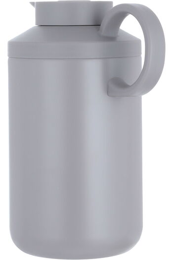Timeless Hala Thermos, 1.2L, Stainless Steel Inner, Steel Outer, Press Mechanism - Gray