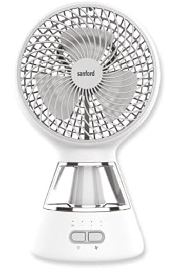 Sanford Rechargeable Multi-Functional Table Fan with LED Light – 1500mAh Li-Battery, 5Hr Fan / 8Hr