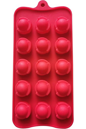 Generic Multipurpose Silicone Sphere Mold - 15 Round Cavity Red Tray for Creative Projects