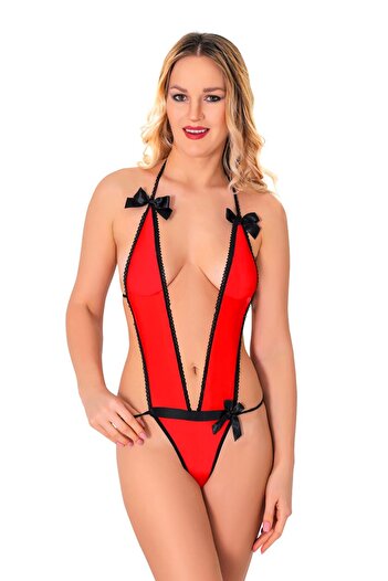 Sistina Lesca Red Lcra Tulle Bodysuit - 973