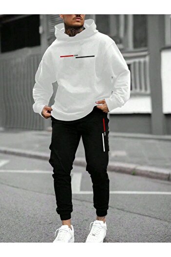 macklin Unisex Ανδρικά Γυναικεία Σετ αθλητική φόρμα με κουκούλα King Printed Oversize 3 νήματα