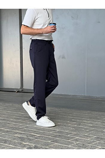 wamoss New Season Slim Fit Belted and Elastic Casual Pants Ip13