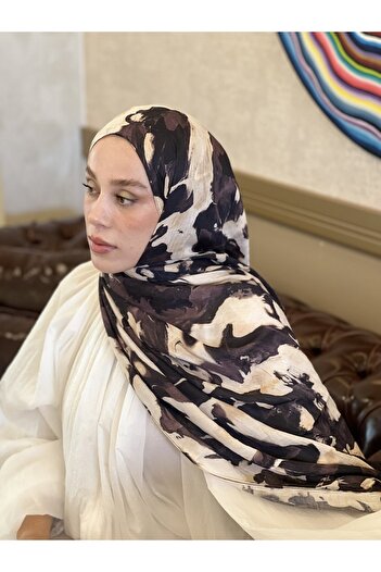 Modakaşmir Watercolor Abstract Pattern Bamboo Shawl