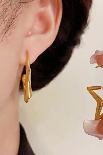 Mutenaura Star Figured Steel Earrings (Pair)